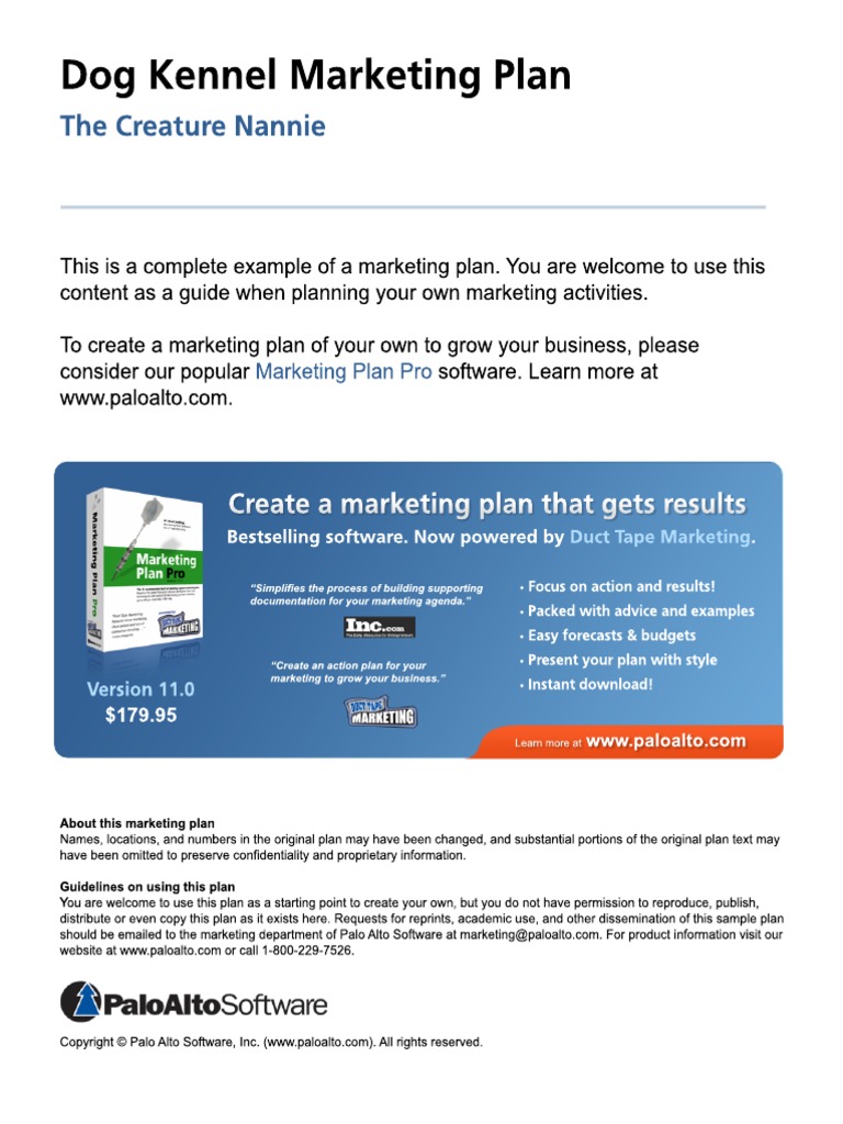 Dog Kennel Marketing Plan PDF Pet Dogs