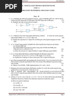 Ec6302 - Digital Electronics Question Bank Unit - I Minimization Techniques and Logic Gates