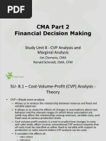 CMA Part 2 Financial Decision Making: Study Unit 8 - CVP Analysis and Marginal Analysis