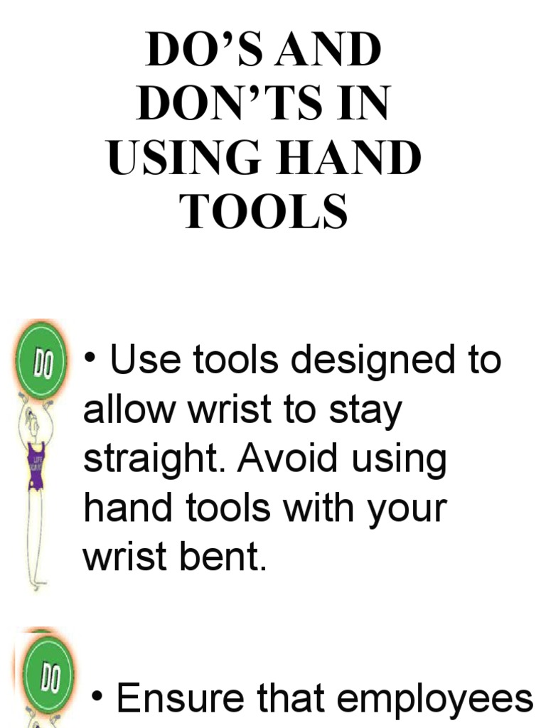 Hand Tool Safety Do's and Don'ts | PDF