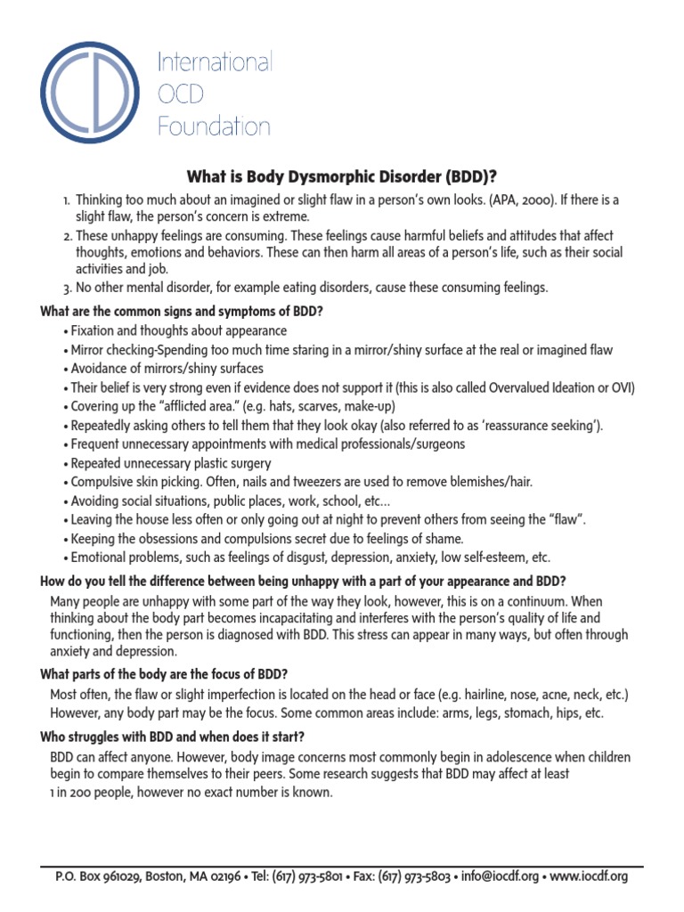 What Is Body Dysmorphic Disorder (BDD) ? What Are The Common Signs and