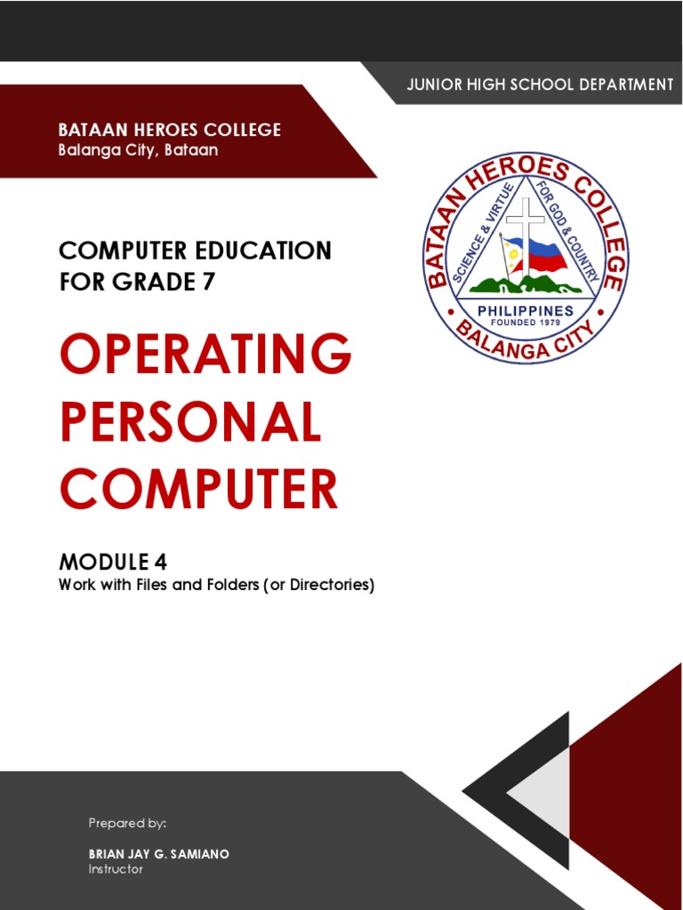 Operating Personal Computer: Computer Education For Grade 7 | PDF ...