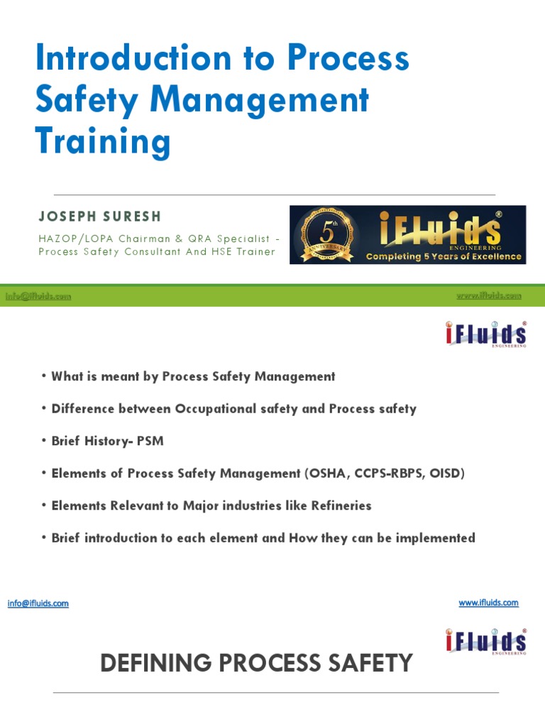 Introduction to Process Safety Management | PDF | Safety | Occupational ...