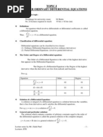 First Order Differential Equatations