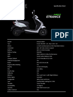 ETrance NEO Electric Scooter Spec Sheet