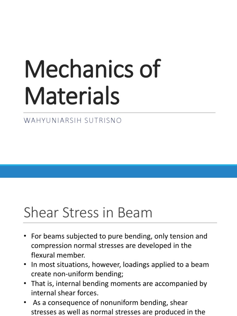 Mechanics of Materials - Shear Stress in Beam PDF | PDF | Beam ...