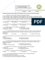 Scientific Method: Grade 7 Summative Test