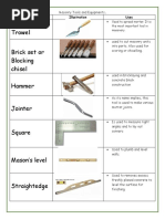 Essential Masonry Tools and Their Uses | PDF | Masonry | Plaster