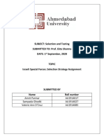 SUBJECT: Selection and Testing SUBMITTED TO: Prof. Ekta Sharma Date: 1 September, 2020