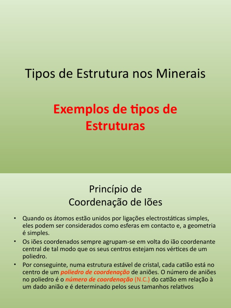 Estrutura Dos Minerais | PDF | Ligação química | Química