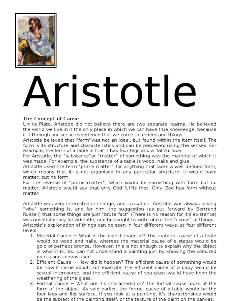 Aristotle - OCR - AS Revision Notes | PDF | Aristotle | Causality