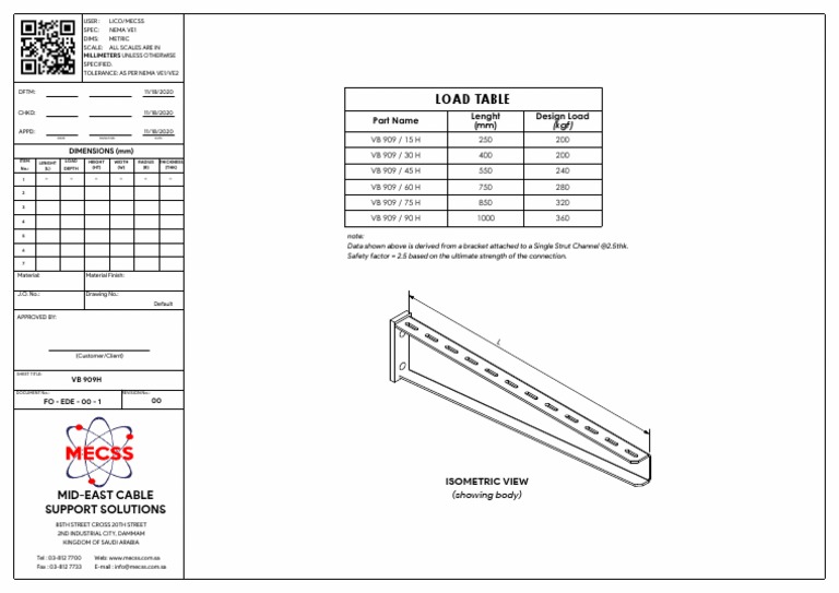Cable Support Load Specifications | PDF | Technology & Engineering