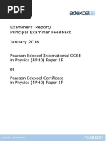 Examiners' Report/ Principal Examiner Feedback January 201 6