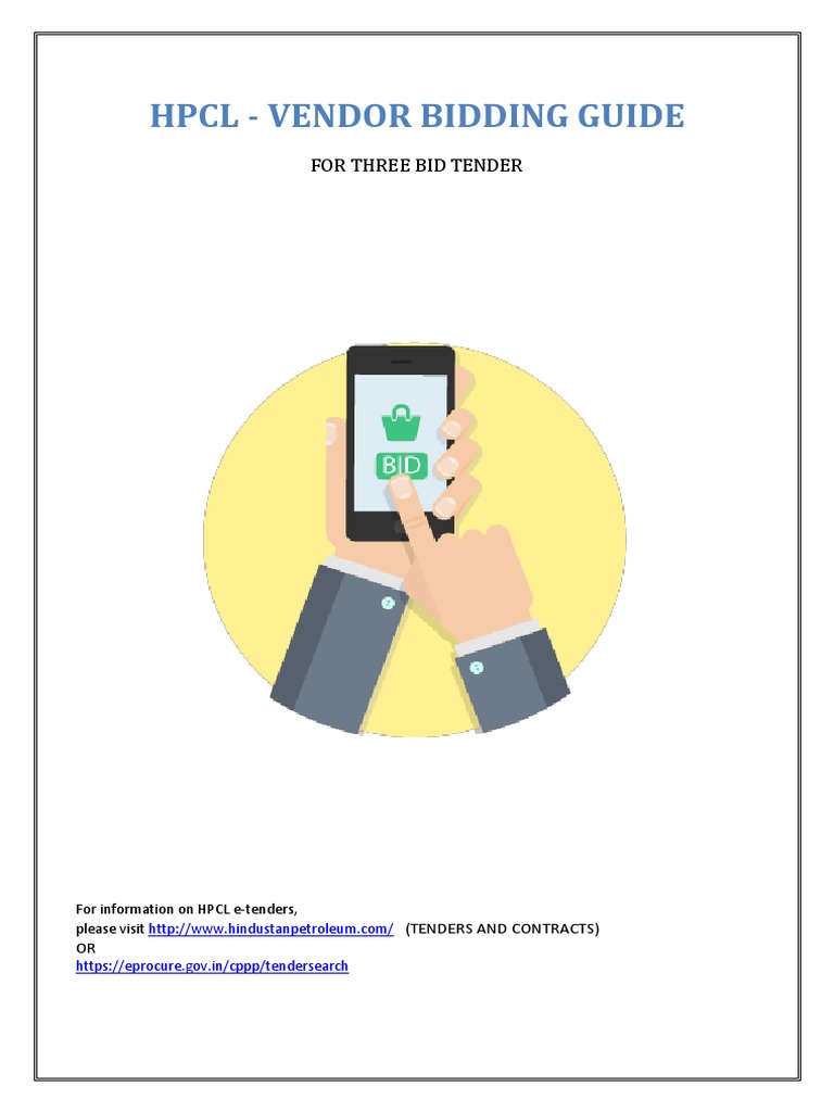 HPCL Vendor Bidding Guide For Three Bid Tender PDF Login Public Key Certificate