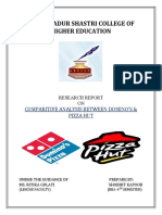 Lal Bahadur Shastri College of Higher Education: Comparitive Analysis Between Domino'S & Pizza Hut