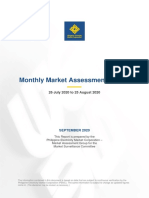 August 2020 Monthly Market Assessment Report Highlights Declining Demand and Over-Generation
