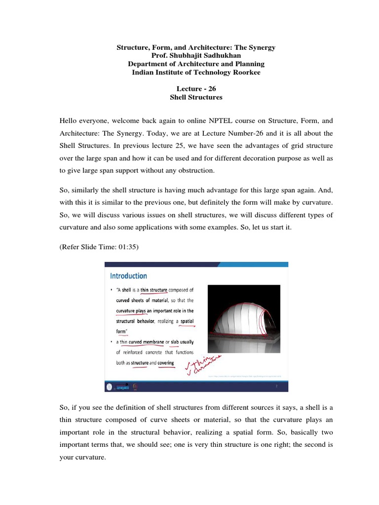 Understanding Shell Structures | PDF | Dome | Curvature