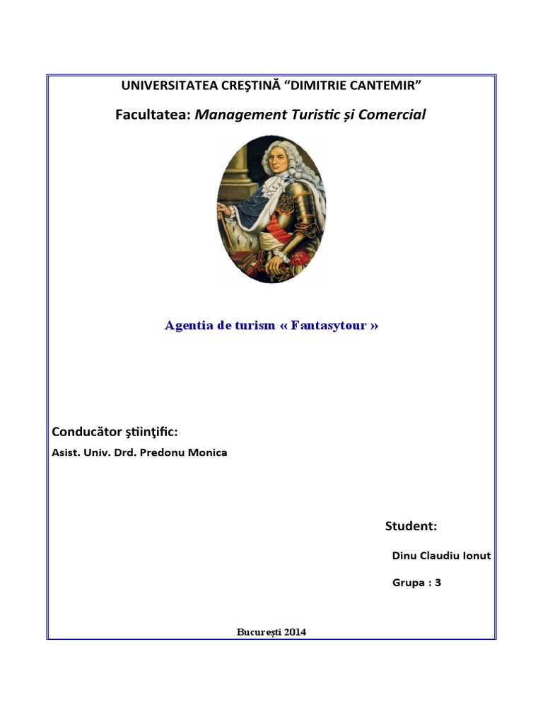 Program de Organizare Si Comercializare A Produsului Turistic Cu Tema ...