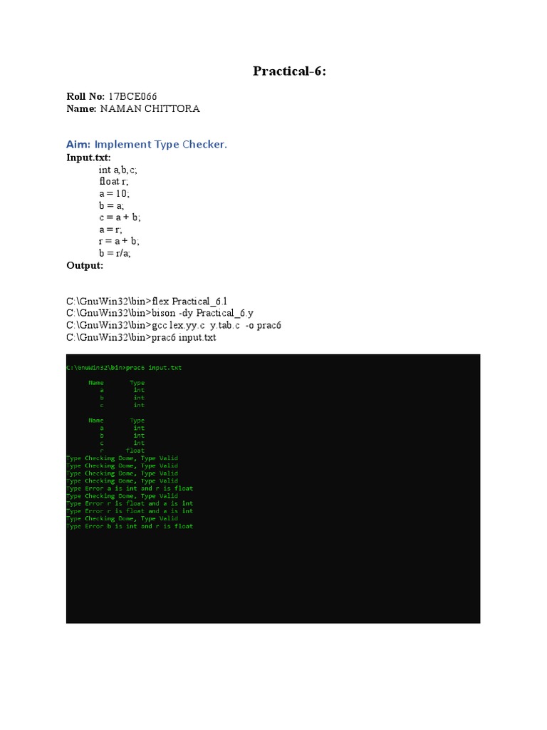 Type Checker Implementation in C | PDF | Computers