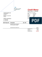 Credit Memo: ABN/Tax Reg. No: 123456789R Computer Spares LTD