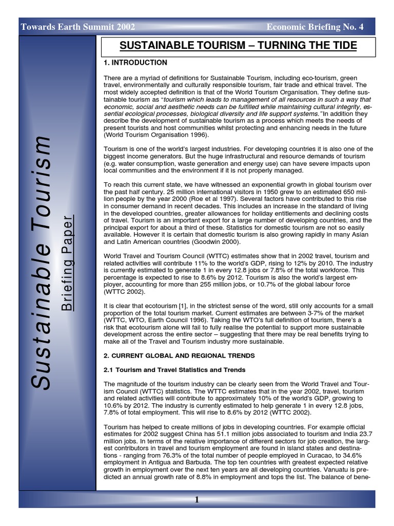 Understanding Sustainable Tourism | PDF | Tourism | Sustainability
