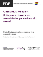 Clase Escrita 1.B - Aproximaciones Al Campo de La Educación Sexual
