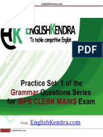 Grammar Ques Series Set-1 For IBPS CLERK MAINS