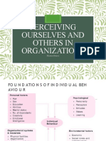 Perceiving Ourselves and Others in Organization 