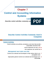 Control and Accounting Information Systems: Learning Objectives