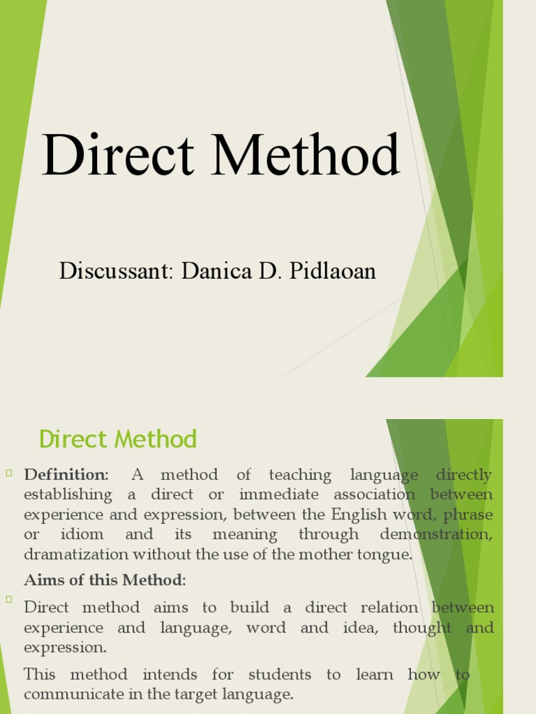 Direct Method Approach PDF Speech Vocabulary