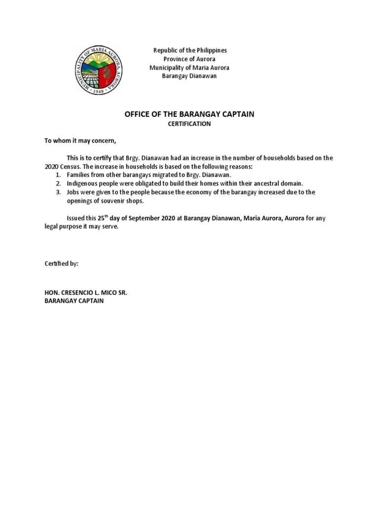 Office of The Barangay Captain PDF