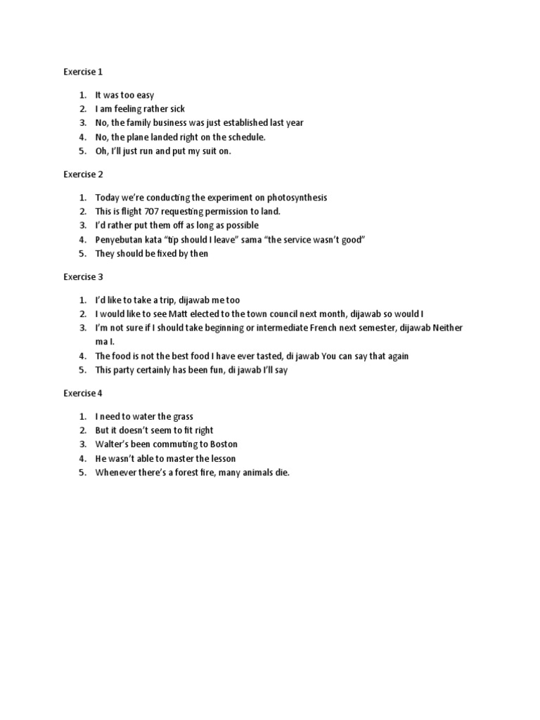 English Language Practice Exercises | PDF | Language Arts & Discipline