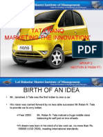 Tata Nano Marketing The Innovation": Group 2 (Section B PGDM FT)