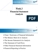 Week 3 Financial Statement Analysis: Corporate Finance