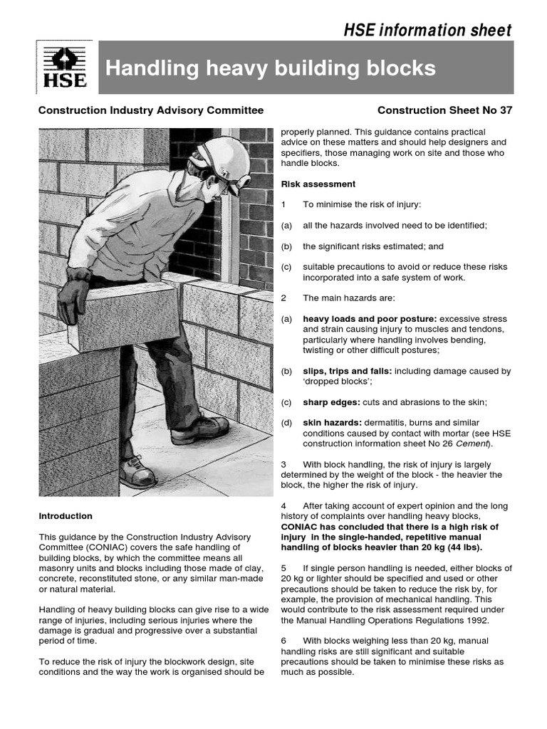 Cis37 - Handling Heavy Building Blocks | PDF | Risk | Personal ...