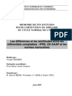 Les différences et les similitudes entre les référentiels comptables  normes marocaines , IAS , U