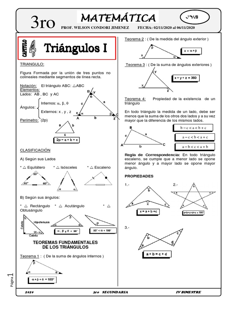 Teoremas y ejercicios de triángulos | PDF | Triángulo | Matemática ...