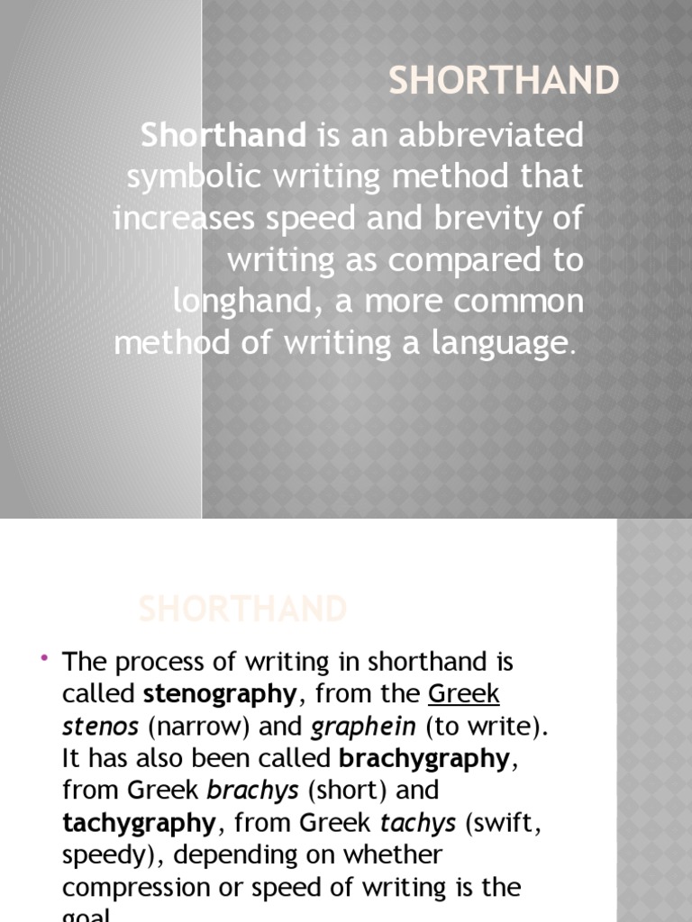 Shorthand Is An Abbreviated | PDF | Shorthand | Human Communication