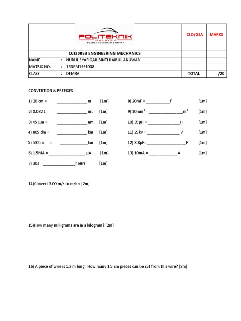 Convertion & Prefixes . | PDF | Technology & Engineering