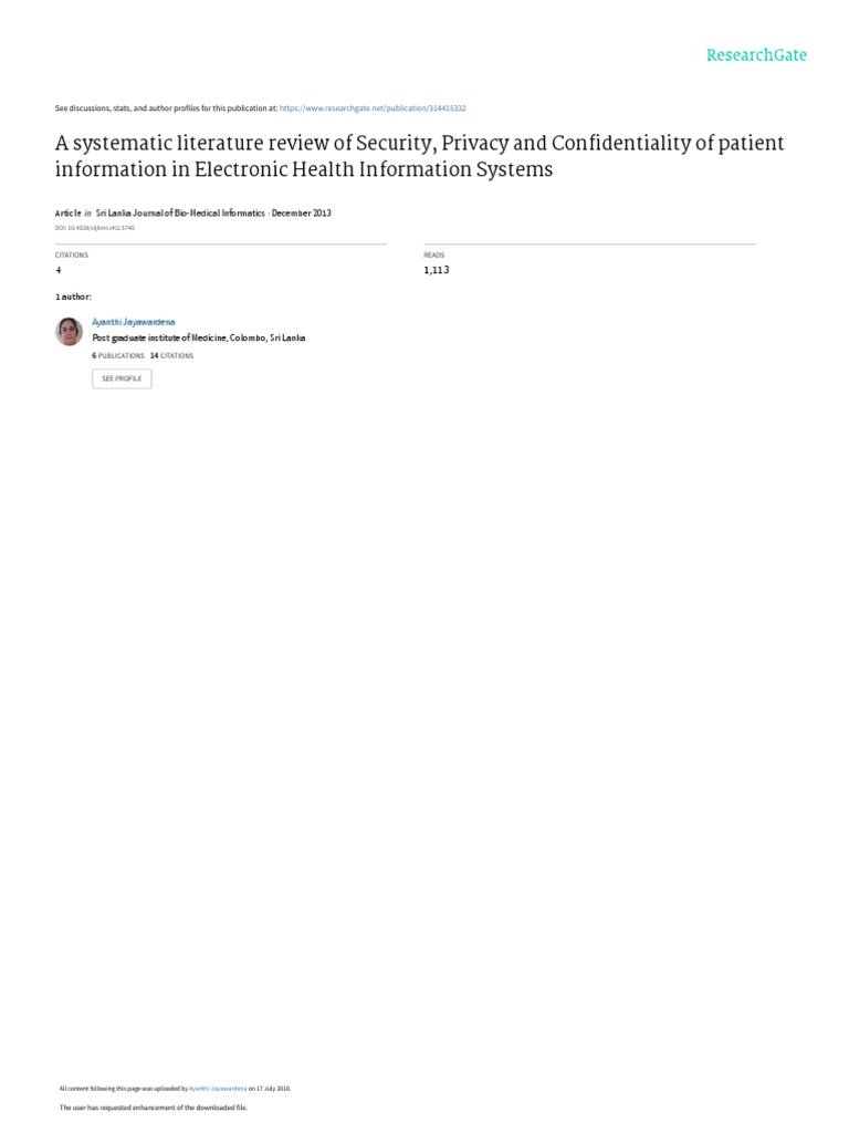 Security and Privacy in EHR Systems | PDF | Electronic Health Record ...