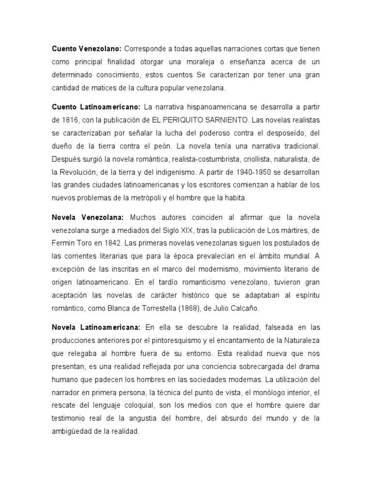 Literatura Venezolana y Latinoamericana | PDF | Historia | Ficción general