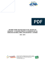 Informe Sobre Gestión Pública Del Distrito de Riohacha - La Guajira Frente A La Garantía de Los Derechos de Niños, Niñas, A