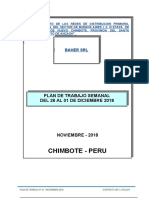 Chimbote - Peru: Plan de Trabajo Semanal Del 26 Al 01 de Diciembre 2018