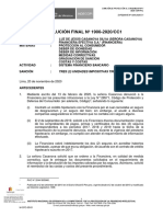 RESOLUCIÓN FINAL #1900-2020/CC1: Tres (3) Unidades Impositivas Tributarias