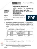 RESOLUCIÓN FINAL #1665-2020/CC1: Sanción Banco Internacional Del Perú S.A.A. - Interbank: Amonestación