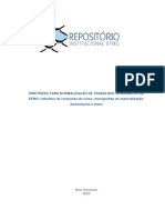 Diretrizes para normalização de trabalhos acadêmicos da UFMG