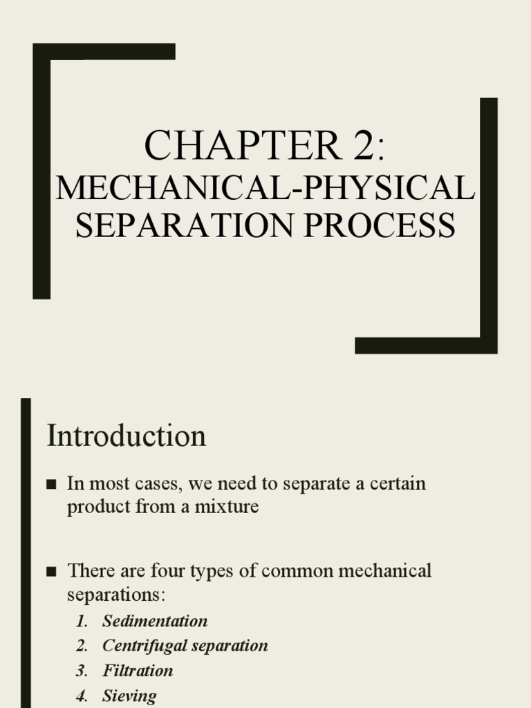 Mechanical Separation: Sedimentation Process | PDF | Filtration | Drag ...