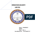 Information Security Lab File: Name - Harkirat Singh Class - CSE - 3 Enrollment No - 01976802717