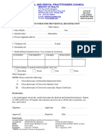 Provisional Registration Form