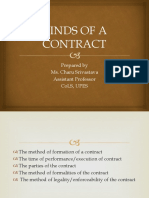 Kinds of A Contract: Prepared by Ms. Charu Srivastava Assistant Professor Cols, Upes